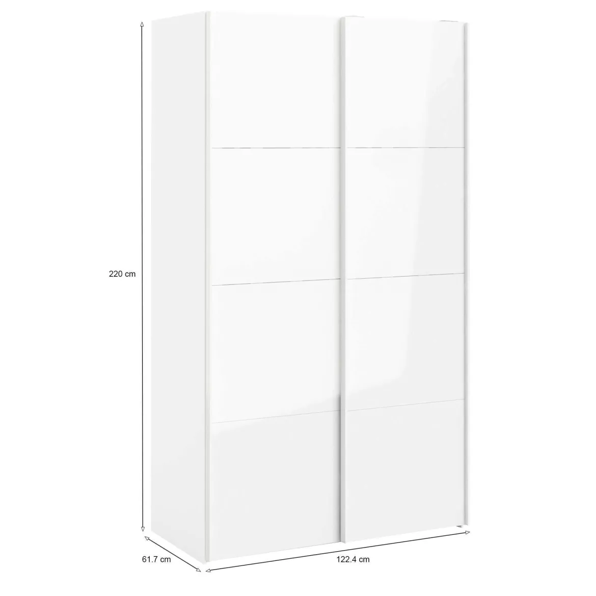 Guardaroba in legno bianco lucido 182x220h cm - Paeng