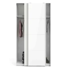 Guardaroba in legno bianco lucido 122x220h cm - Adria