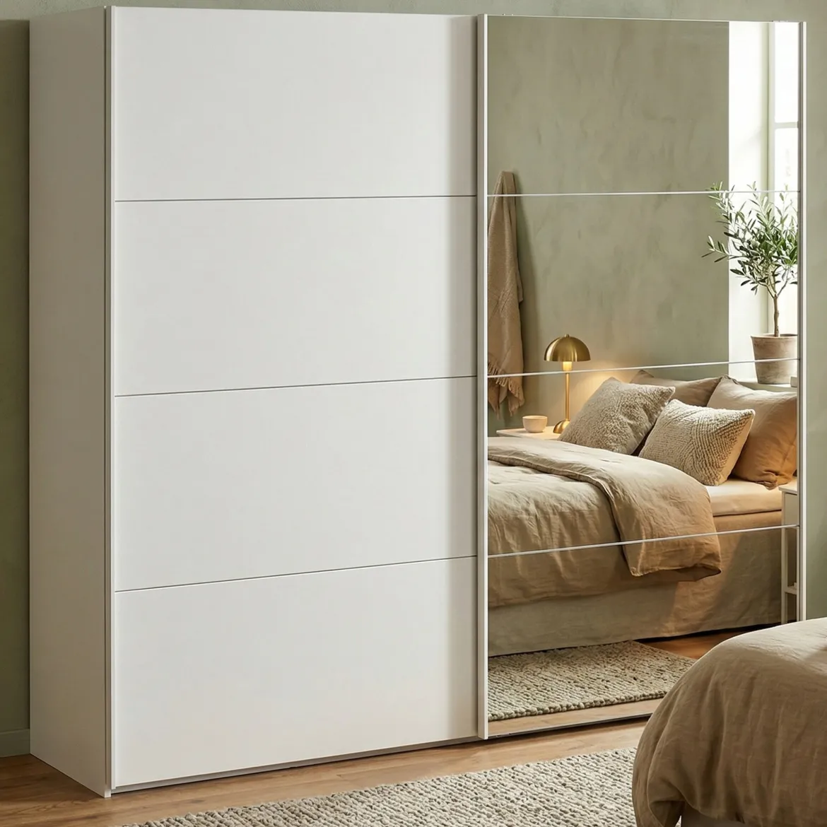 Guardaroba in legno bianco lucido 77x200h cm - Apollina
