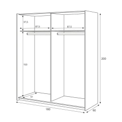 Guardaroba in legno bianco 207x183h cm - Gaja