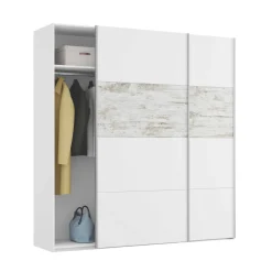 Guardaroba in legno bianco 207x183h cm - Gaja