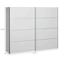 Guardaroba in legno bianco 242x201h cm - Acerno