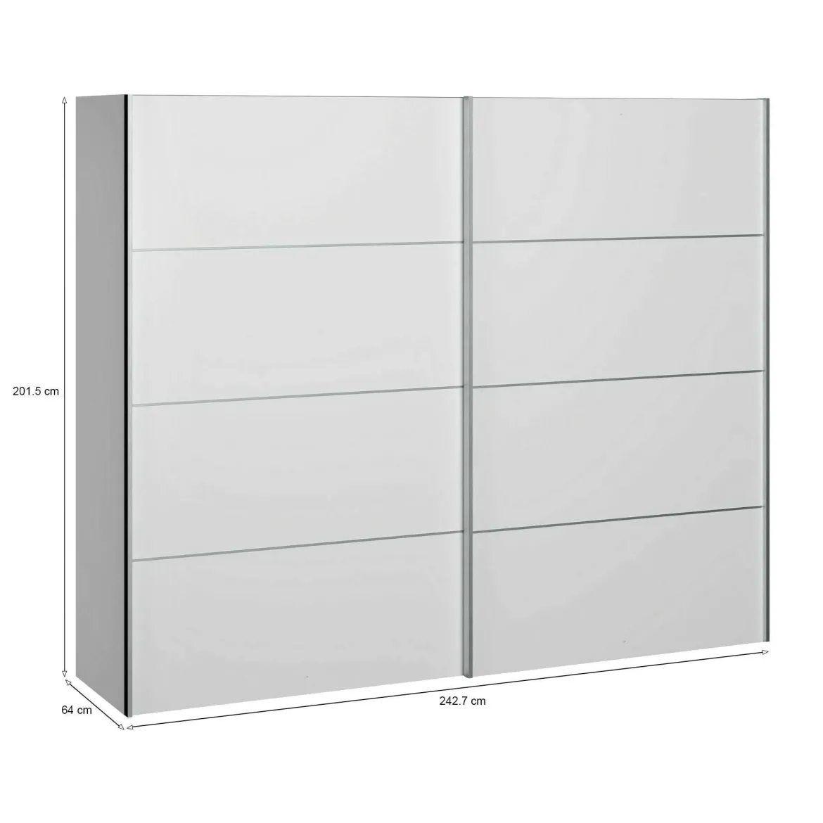 Guardaroba in legno bianco 242x201h cm - Acerno