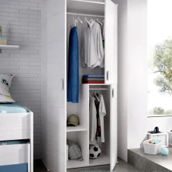 Guardaroba in legno bianco 96x200h cm - Albiolo