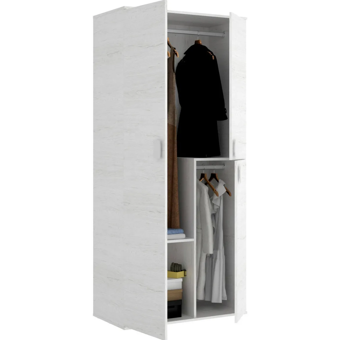 Guardaroba in legno bianco 96x200h cm - Albiolo