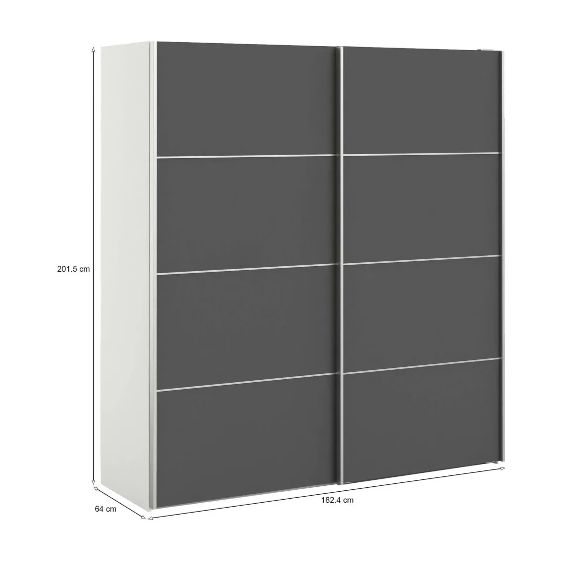 Guardaroba in legno grigio e bianco 182x201h cm - Accadia