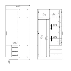Guardaroba in legno grigio 98x200h cm - Sultani