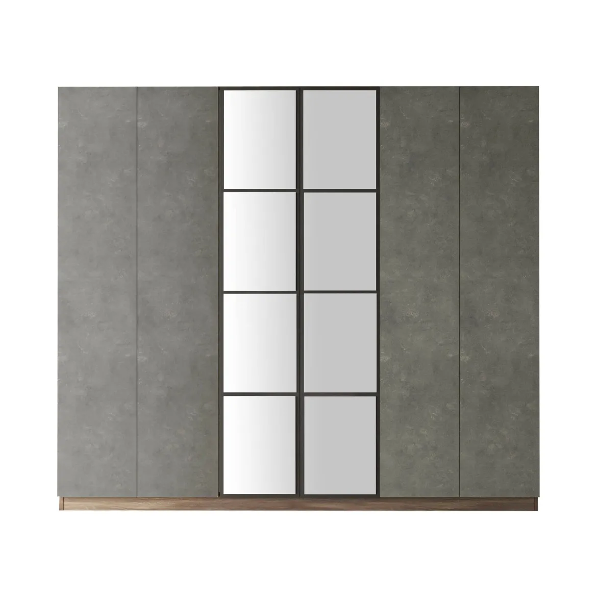 Guardaroba in legno marrone e grigio 207x183h cm - Gaja