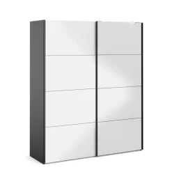 Guardaroba in legno nero e bianco lucido 182x220h cm - Paeng