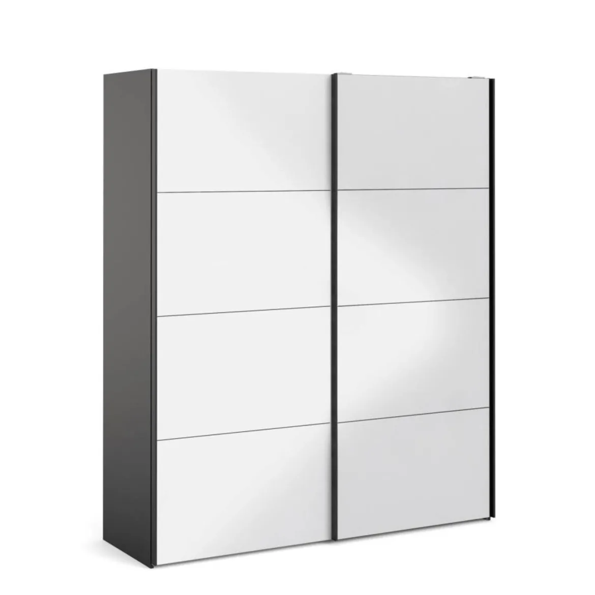 Guardaroba in legno nero e bianco lucido 182x220h cm - Paeng