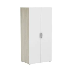 Guardaroba in legno rovere e bianco opaco 79x165h cm - Barge