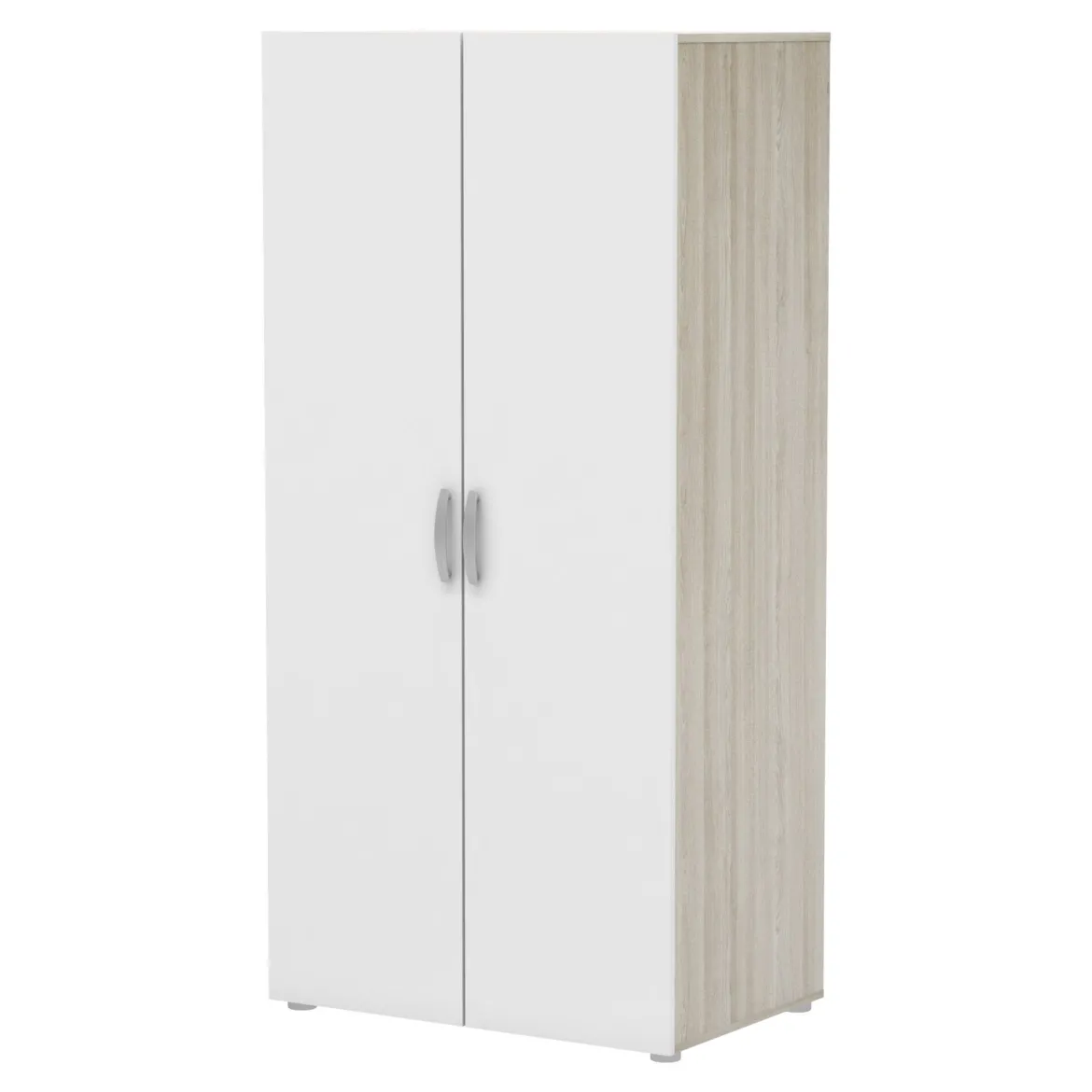 Guardaroba in legno rovere e bianco opaco 79x165h cm - Barge