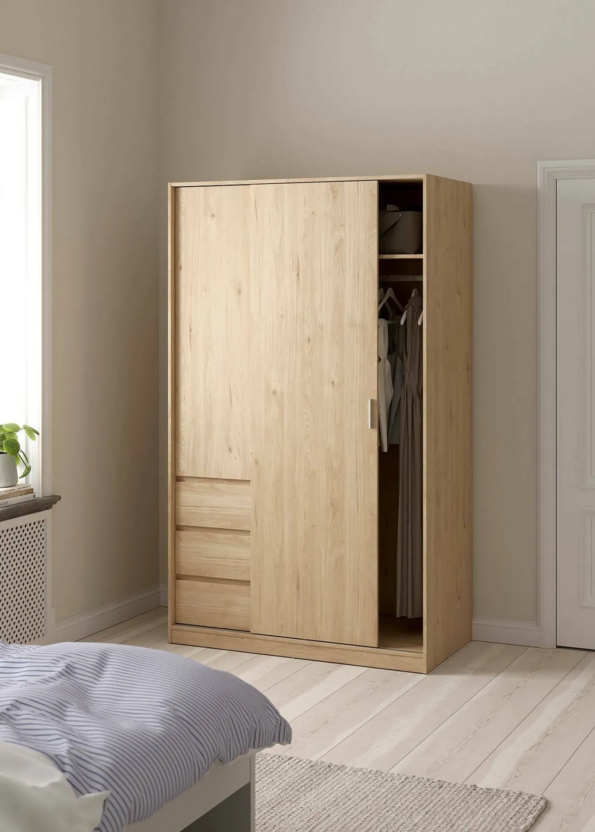 Guardaroba in legno rovere 118x200h cm - Sanjose