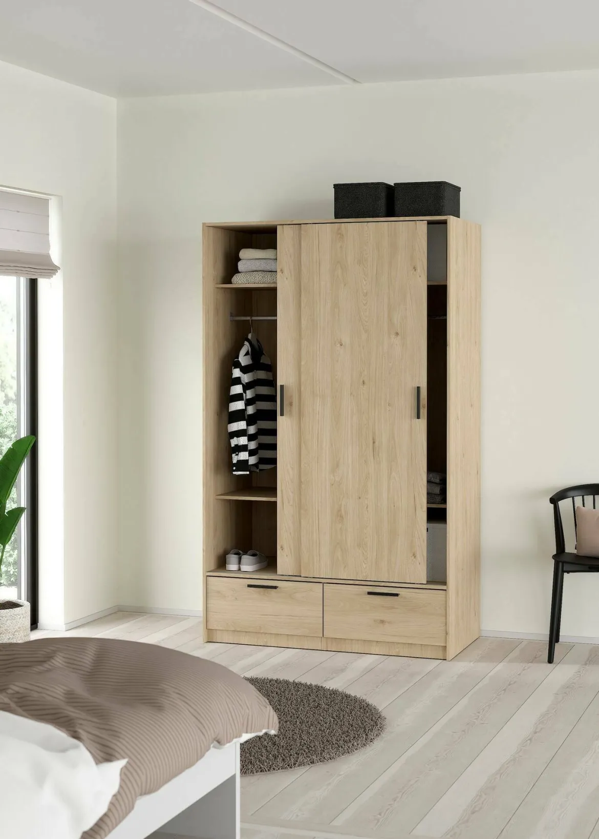 Guardaroba in legno rovere 147x200h cm - Simeon