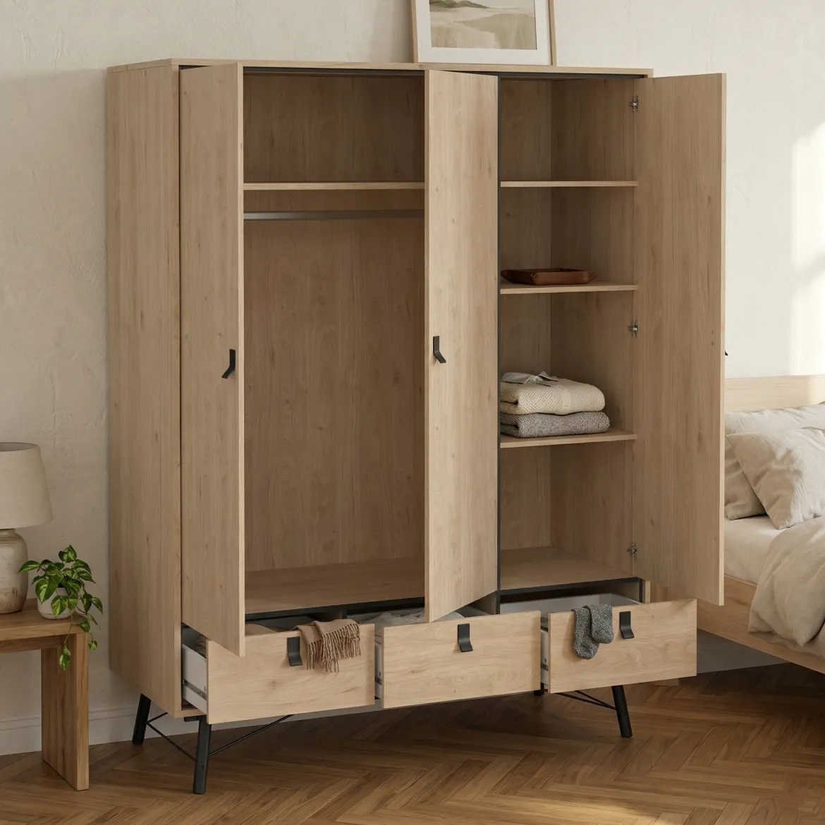 Guardaroba in legno rovere 150x200h cm - Virgil