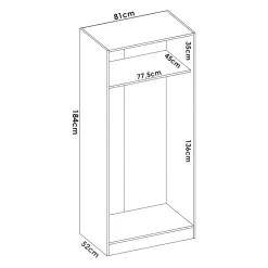 Guardaroba in legno rovere 90x184h cm - Aser