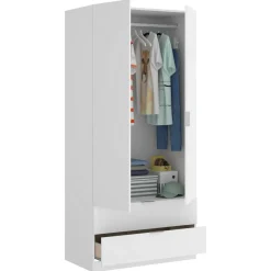 Guardaroba moderno bianco 81x184h cm - Anya