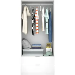Guardaroba moderno bianco 81x184h cm - Anya