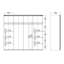 Guardaroba 10 ripiani nero 242x220h cm - Kauri
