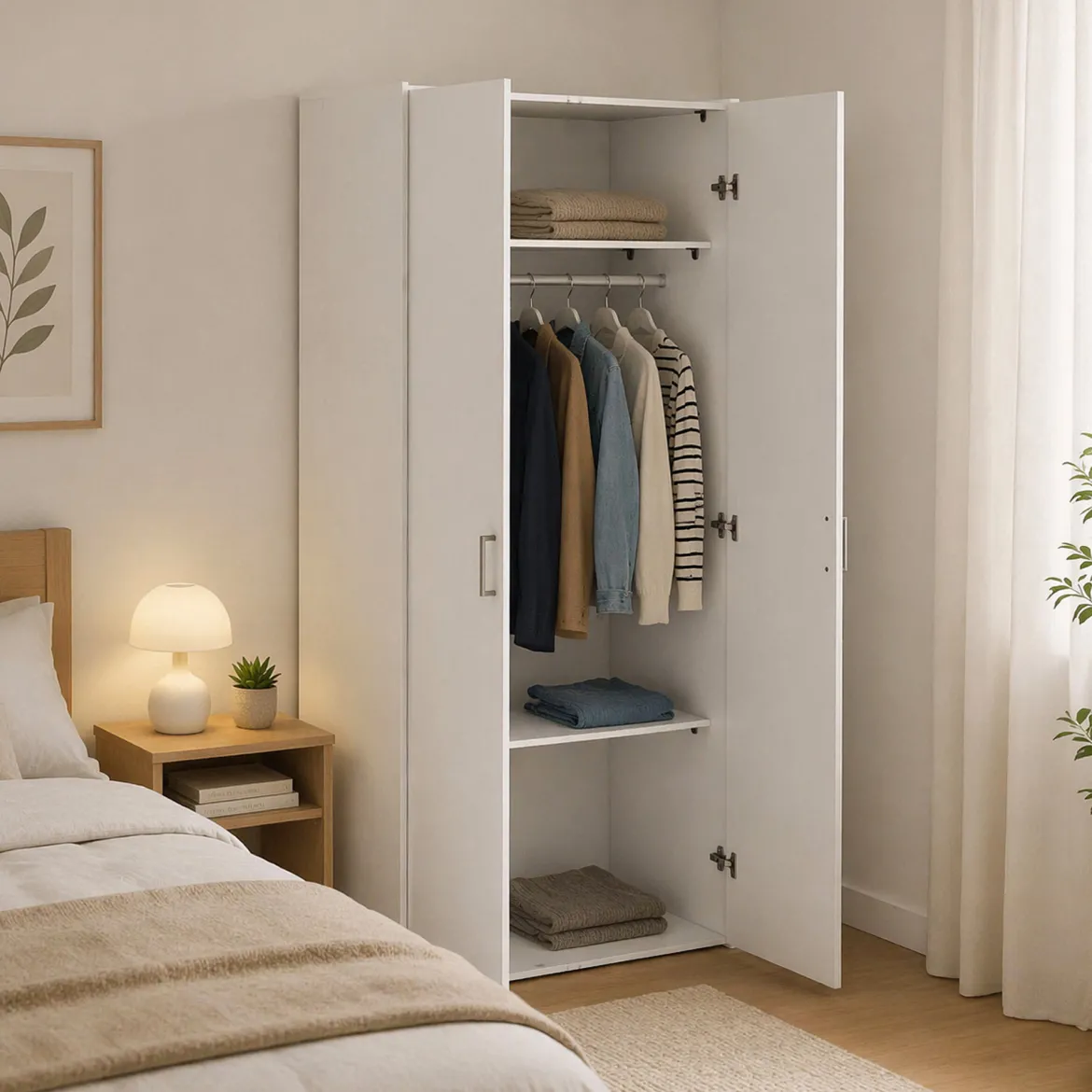 Guardaroba salvaspazio bianco 78x175h cm - Mimma