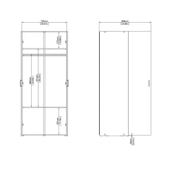 Guardaroba salvaspazio bianco 78x175h cm - Mimma