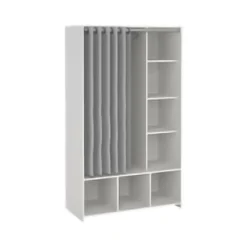 Guardaroba salvaspazio bianco e grigio 105x180h cm - Jal