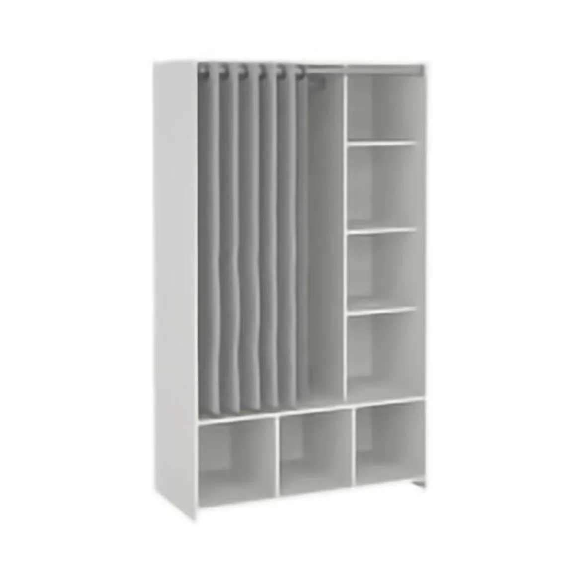 Guardaroba salvaspazio bianco e grigio 105x180h cm - Jal