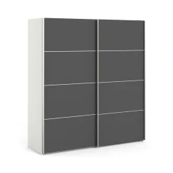 Guardaroba salvaspazio bianco e grigio 182x201h cm - Attilio