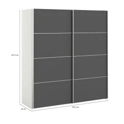 Guardaroba salvaspazio bianco e grigio 182x201h cm - Attilio