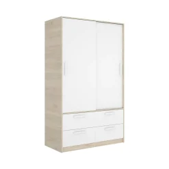 Guardaroba salvaspazio bianco e rovere 120x204h cm - Kirogi