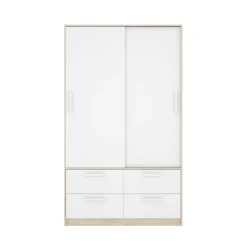 Guardaroba salvaspazio bianco e rovere 120x204h cm - Kirogi