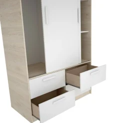 Guardaroba salvaspazio bianco e rovere 120x204h cm - Kirogi