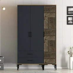 Guardaroba salvaspazio noce e antracite 80x200h cm - Anfo