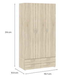 Guardaroba salvaspazio rovere 110x214h cm - Randazzo