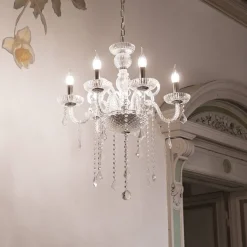 Ideal-Lux - Lampada a sospensione GIUDECCA SP6 TRASPARENTE, 58 x 58 x h90 cm, Trasparente