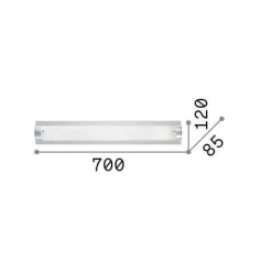 Ideal-Lux - Lampada da parete TUDOR AP4, 70 x 12 x h9 cm, Trasparente