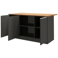 Isola centrale cucina design 155x90x90h cm antracite e rovere - Tartaro