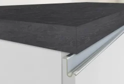 Isola cucina classica con piano snack 125x90x90h cm bianca lucida e ardesia - Analiza