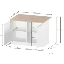 Isola cucina con ante e cassetti 125x90x90h cm antracite e rovere - Analiza