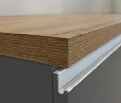 Isola cucina con ante e cassetti 125x90x90h cm antracite e rovere - Analiza