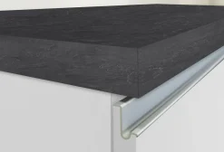 Isola cucina con piano lavoro ampio 160x90x90h cm bianca lucida e ardesia - Abern