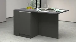 Isola cucina grande multifunzione 160x90x90h cm antracite e ardesia - Abern