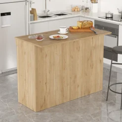 Isola da Cucina Marrone Rovere 2 Ripiani 4 Vani 160x60x90h cm, 4 Ante - Fossalto