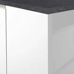 Isola per cucina moderna 155x90x90h cm bianca lucida e ardesia - Tartaro