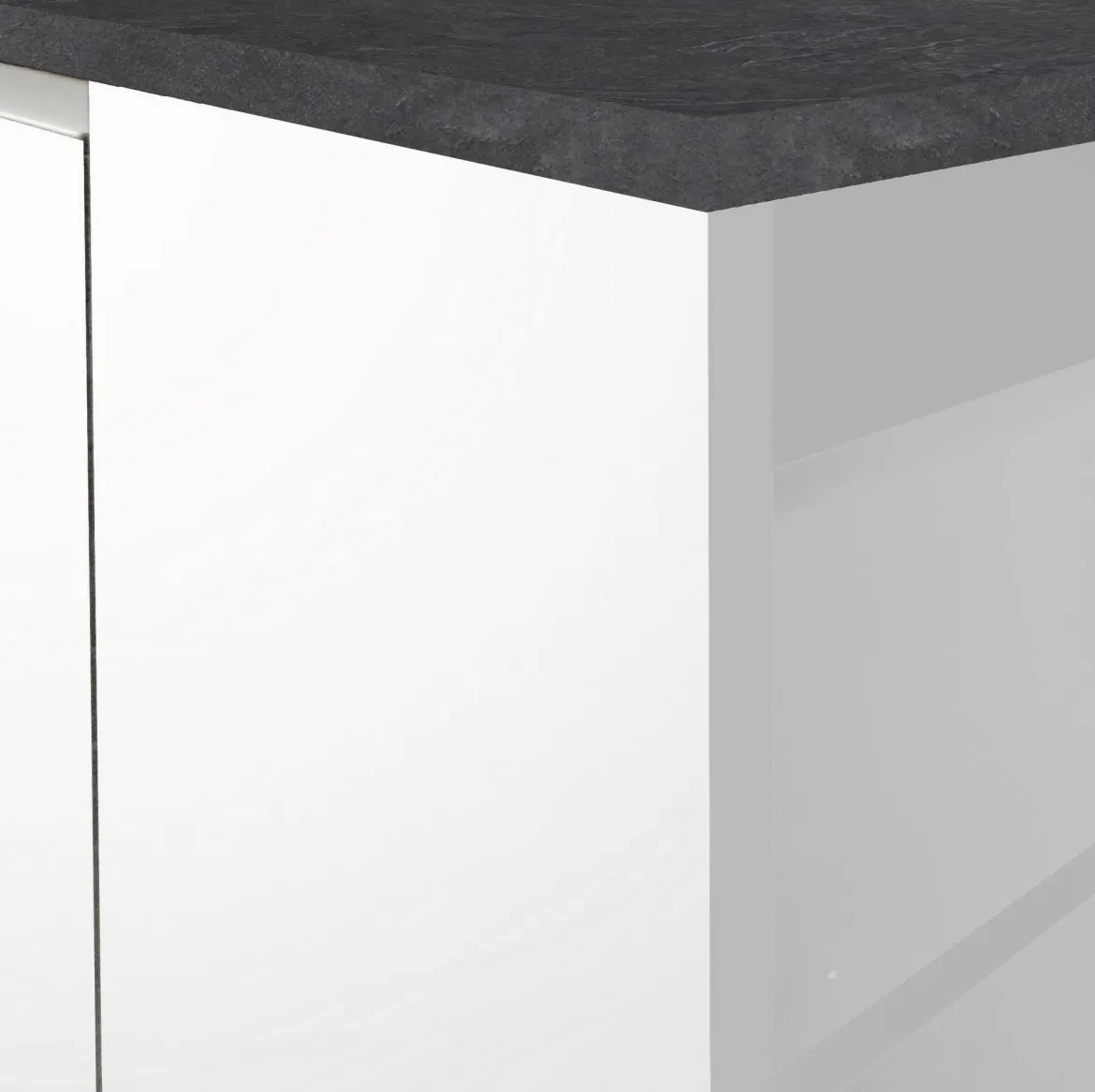 Isola per cucina moderna 155x90x90h cm bianca lucida e ardesia - Tartaro