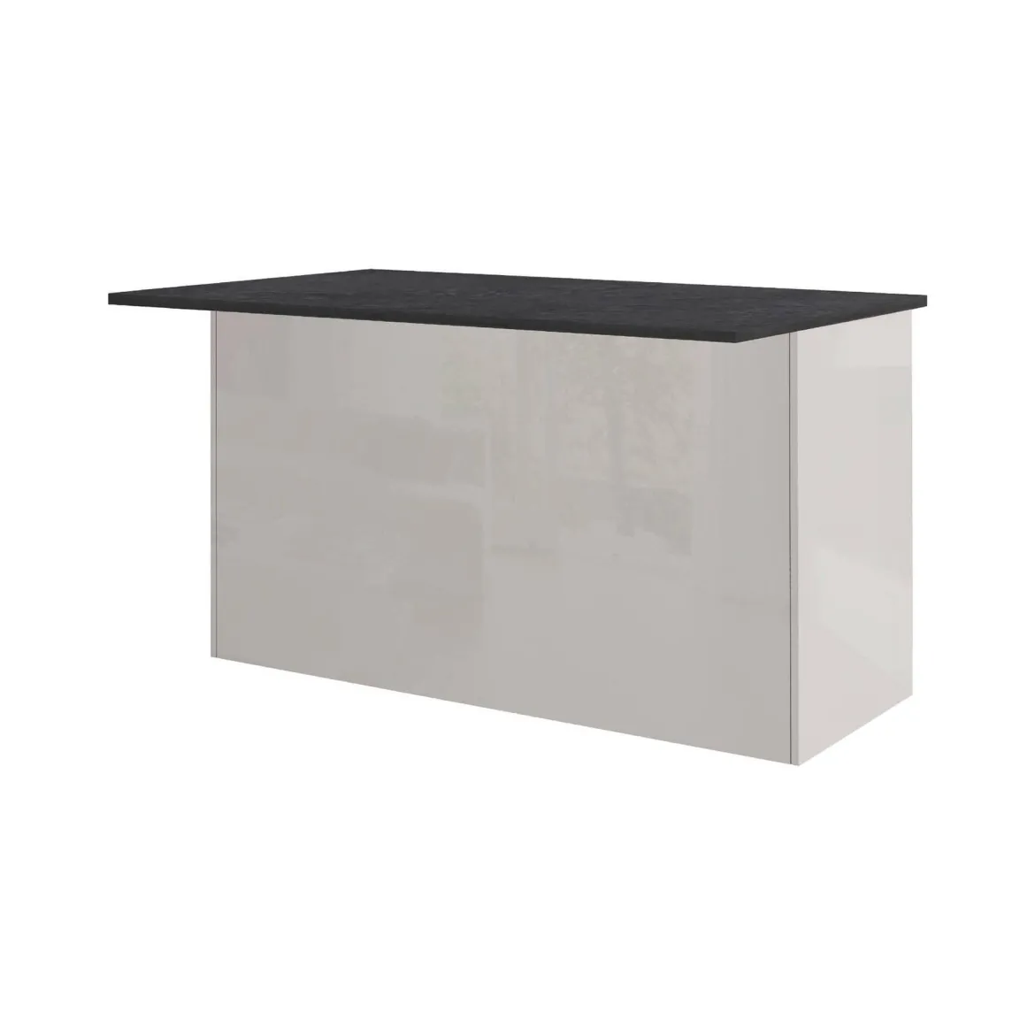 Isola per cucina moderna 155x90x90h cm bianca lucida e ardesia - Tartaro