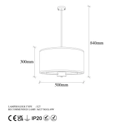 Lampada a Sospensione Bianco oro 942flg1371 Colore Struttura oro - Rovegno