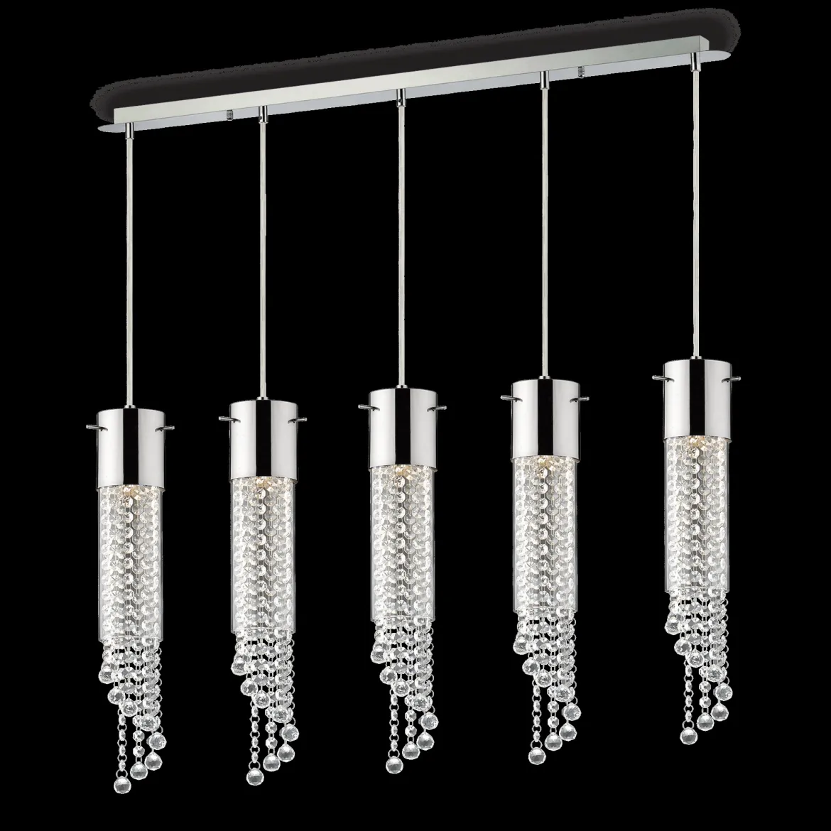 Lampada a sospensione, Lampadario, Luminare sospeso, Lampada a pendente, 100x8h47 cm, Trasparente