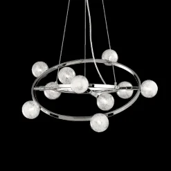 Lampada a sospensione, Lampadario, Luminare sospeso, Lampada a pendente, 61x61h36 cm, Cromo