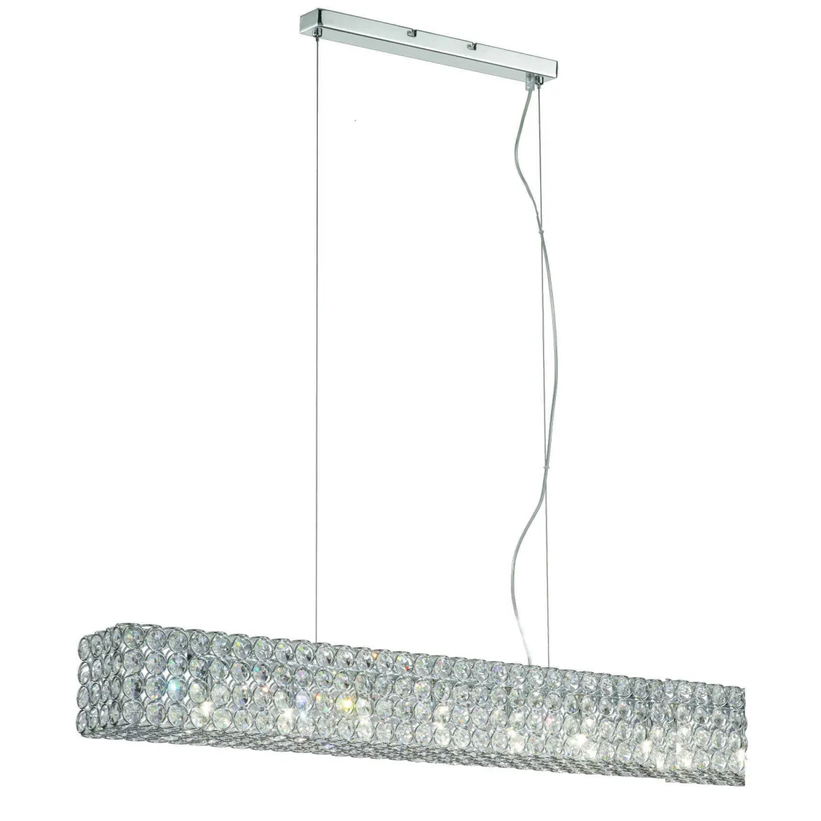 Lampada a sospensione, Lampadario, Luminare sospeso, Lampada a pendente, Made in Italy, 12x58h13 cm, Cromo